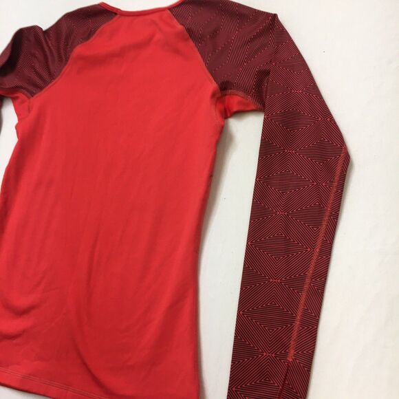 NIKE Pro Livestrong Shirt Women's S Red Graphic Long Sleeve Base Layer Raglan - Picture 6 of 15